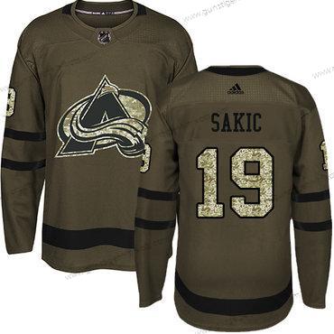 Adidas Jugend Colorado Avalanche #19 Joe Sakic Salute to Service Strickerei NHL Trikots – Grün