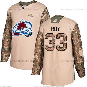 Adidas Jugend Colorado Avalanche #33 Patrick Roy Authentisch 2017 Veterans Day Strickerei NHL Trikots – Tarnfarbe