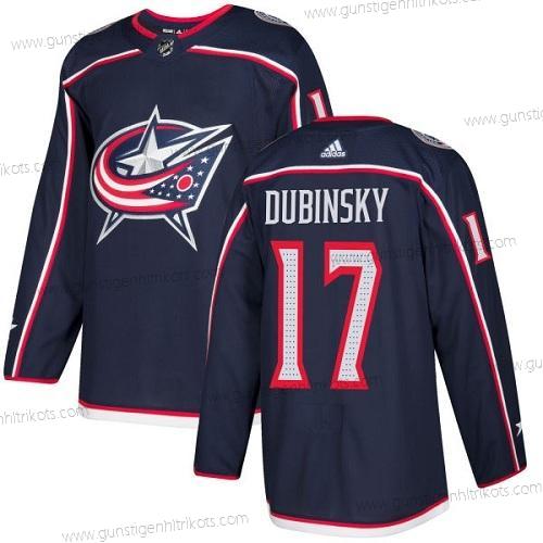 Adidas Jugend Columbus Blue Jackets #17 Brandon Dubinsky Heimtrikots Authentisch Strickerei NHL Trikots – Marineblau Blau