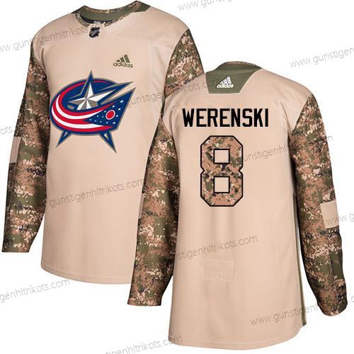 Adidas Jugend Columbus Blue Jackets #8 Zach Werenski Authentisch 2017 Veterans Day Strickerei NHL Trikots – Tarnfarbe