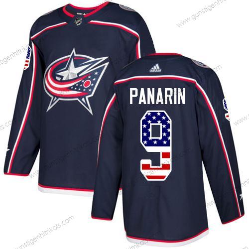 Adidas Jugend Columbus Blue Jackets #9 Artemi Panarin Heimtrikots Authentisch USA Flag Strickerei NHL Trikots – Marineblau Blau