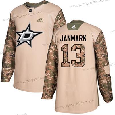 Adidas Jugend Dallas Stars #13 Mattias Janmark Authentisch 2017 Veterans Day Strickerei NHL Trikots – Tarnfarbe