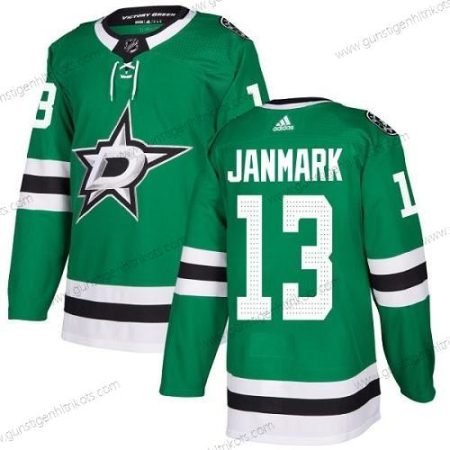 Adidas Jugend Dallas Stars #13 Mattias Janmark Heimtrikots Authentisch Strickerei NHL Trikots – Grün