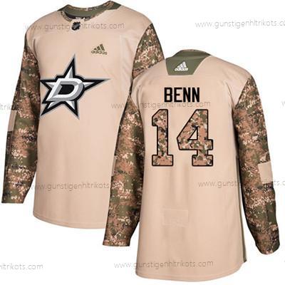 Adidas Jugend Dallas Stars #14 Jamie Benn Authentisch 2017 Veterans Day Strickerei NHL Trikots – Tarnfarbe