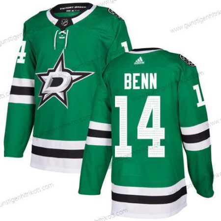 Adidas Jugend Dallas Stars #14 Jamie Benn Heimtrikots Authentisch Strickerei NHL Trikots – Grün