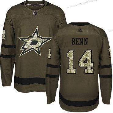 Adidas Jugend Dallas Stars #14 Jamie Benn Salute to Service Strickerei NHL Trikots – Grün