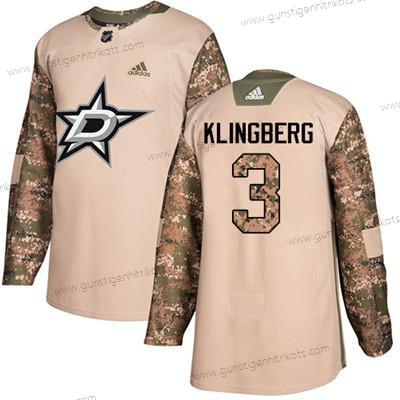 Adidas Jugend Dallas Stars #3 John Klingberg Authentisch 2017 Veterans Day Strickerei NHL Trikots – Tarnfarbe