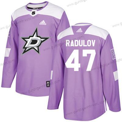 Adidas Jugend Dallas Stars #47 Alexander Radulov Authentisch Bekämpft Krebs Strickerei NHL Trikots – Lila