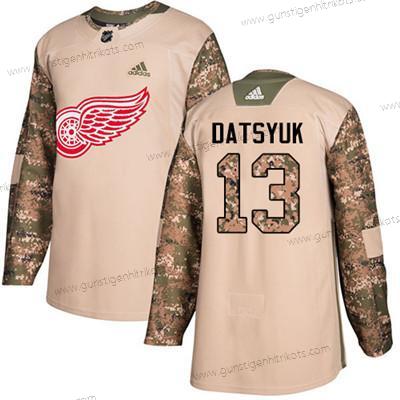 Adidas Jugend Detroit Red Wings #13 Pavel Datsyuk Authentisch 2017 Veterans Day Strickerei NHL Trikots – Tarnfarbe