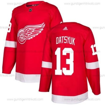 Adidas Jugend Detroit Red Wings #13 Pavel Datsyuk Heimtrikots Authentisch Strickerei NHL Trikots – Rot