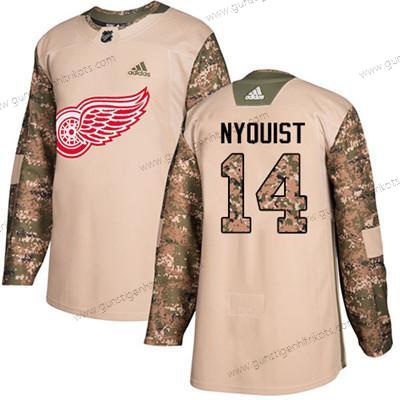 Adidas Jugend Detroit Red Wings #14 Gustav Nyquist Authentisch 2017 Veterans Day Strickerei NHL Trikots – Tarnfarbe