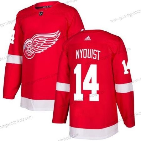 Adidas Jugend Detroit Red Wings #14 Gustav Nyquist Heimtrikots Authentisch Strickerei NHL Trikots – Rot