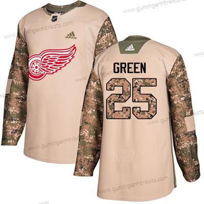 Adidas Jugend Detroit Red Wings #25 Mike Authentisch 2017 Veterans Day Strickerei NHL Trikots – Grün Tarnfarbe