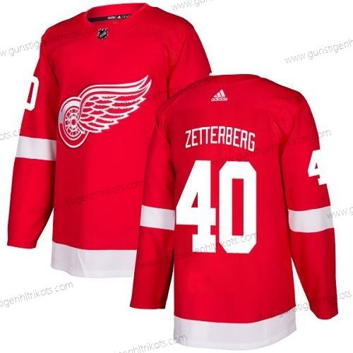 Adidas Jugend Detroit Red Wings #40 Henrik Zetterberg Heimtrikots Authentisch Strickerei NHL Trikots – Rot