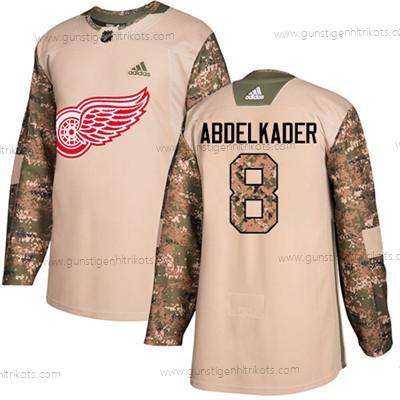 Adidas Jugend Detroit Red Wings #8 Justin Abdelkader Authentisch 2017 Veterans Day Strickerei NHL Trikots – Tarnfarbe