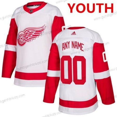 Adidas Jugend Detroit Red Wings Personalisiertes NHL Authentisch Trikots – Weiß