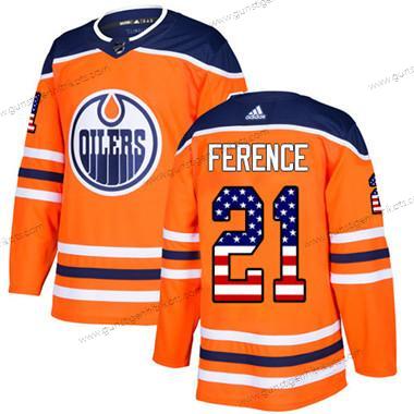 Adidas Jugend Edmonton Oilers #21 Andrew Ference Heimtrikots Authentisch USA Flag Strickerei NHL Trikots – Orange