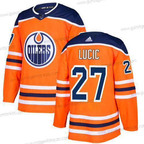 Adidas Jugend Edmonton Oilers #27 Milan Lucic Heimtrikots Authentisch Strickerei NHL Trikots – Orange