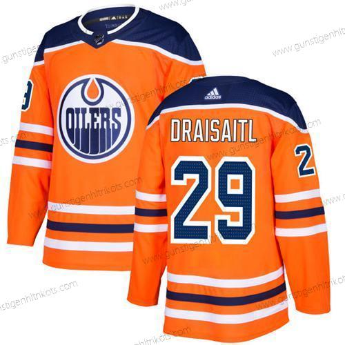 Adidas Jugend Edmonton Oilers #29 Leon Draisaitl Heimtrikots Authentisch Strickerei NHL Trikots – Orange