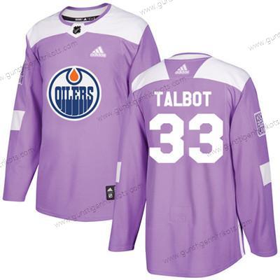 Adidas Jugend Edmonton Oilers #33 Cam Talbot Authentisch Bekämpft Krebs Strickerei NHL Trikots – Lila