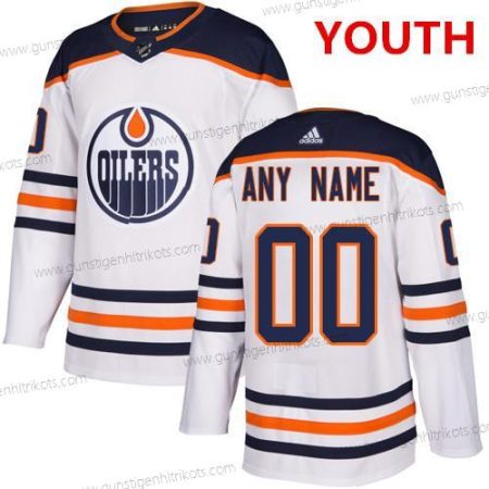 Adidas Jugend Edmonton Oilers Personalisiertes NHL Authentisch Trikots – Weiß