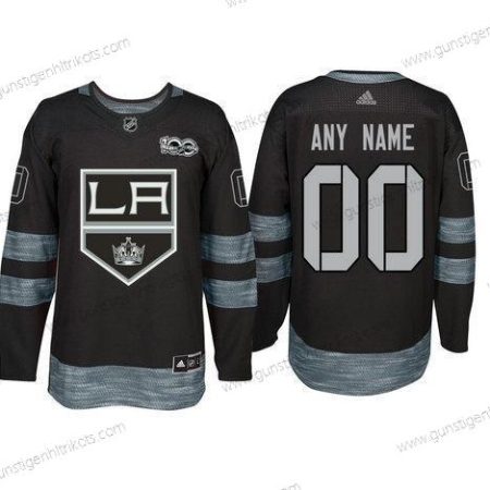 Adidas Los Angeles Kings Personalisiertes 1917-2017 100th Jahrestag Strickerei NHL Trikots – Schwarz