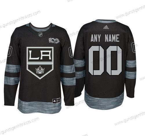 Adidas Los Angeles Kings Personalisiertes 1917-2017 100th Jahrestag Strickerei NHL Trikots – Schwarz