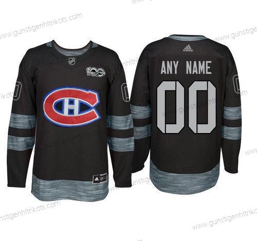 Adidas Montreal Canadiens Personalisiertes 1917-2017 100th Jahrestag Strickerei NHL Trikots – Schwarz