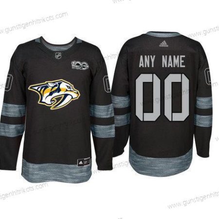 Adidas Nashville Predators Personalisiertes 1917-2017 100th Jahrestag Strickerei NHL Trikots – Schwarz