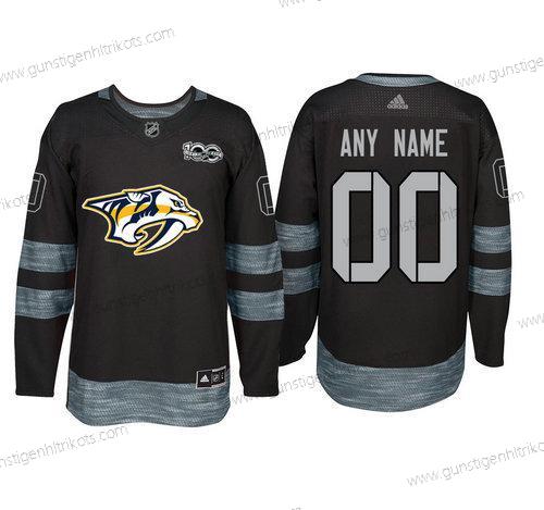 Adidas Nashville Predators Personalisiertes 1917-2017 100th Jahrestag Strickerei NHL Trikots – Schwarz