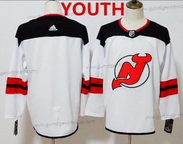 Adidas New Jersey Devils Personalisiertes Heimtrikots Authentisch Strickerei 2017-2018 NHL Trikots – Weiß