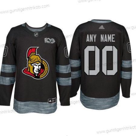 Adidas Ottawa Senators Personalisiertes 1917-2017 100th Jahrestag Strickerei NHL Trikots – Schwarz