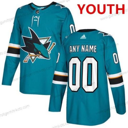 Adidas San Jose Sharks Personalisiertes Authentisch Heimtrikots NHL Trikots – Blaugrün