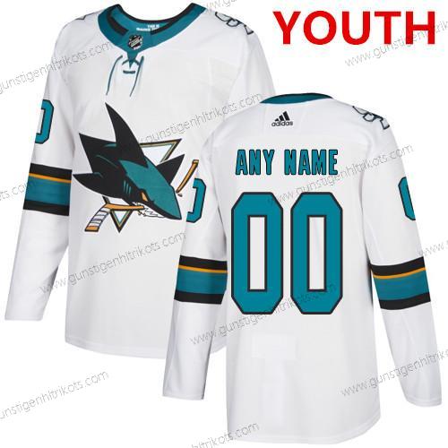 Adidas San Jose Sharks Personalisiertes NHL Authentisch Trikots – Weiß