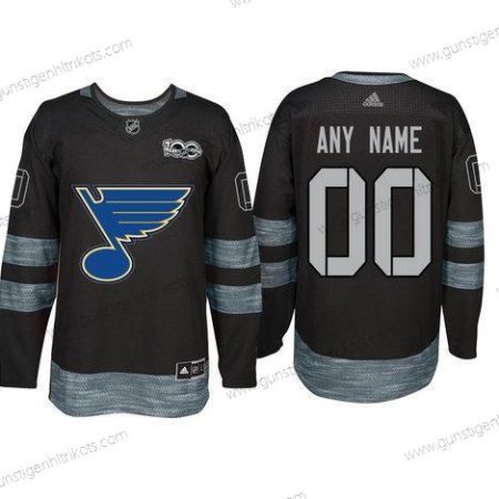 Adidas St. Louis Blues Personalisiertes 1917-2017 100th Jahrestag Strickerei NHL Trikots – Schwarz