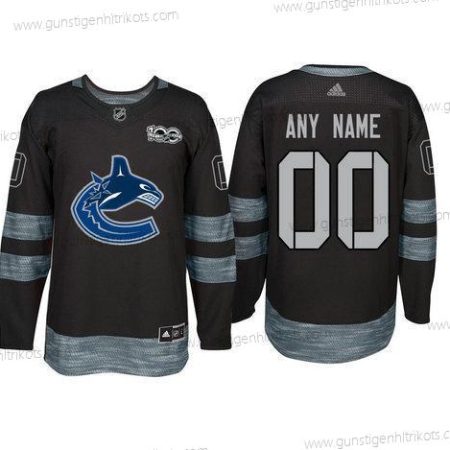 Adidas Vancouver Canucks Personalisiertes 1917-2017 100th Jahrestag Strickerei NHL Trikots – Schwarz