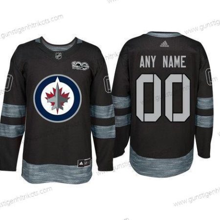 Adidas Winnipeg Jets Personalisiertes 1917-2017 100th Jahrestag Strickerei NHL Trikots – Schwarz