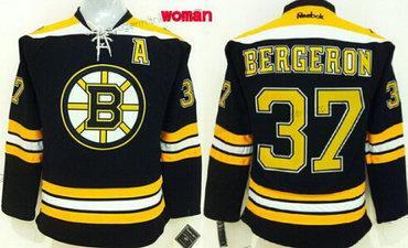 Frauen Boston Bruins #37 Patrice Bergeron Trikots – Schwarz