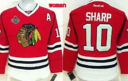 Frauen Chicago Blackhawks #10 Patrick Sharp 2015 Stanley Cup Trikots – Rot