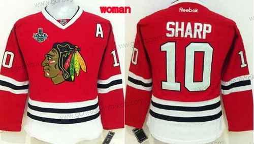 Frauen Chicago Blackhawks #10 Patrick Sharp 2015 Stanley Cup Trikots – Rot