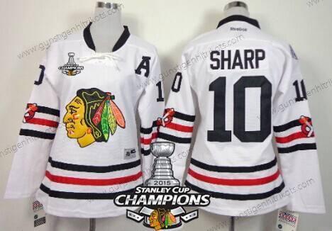 Frauen Chicago Blackhawks #10 Patrick Sharp 2015 Winter Klassisch Trikots W/2015 Stanley Cup Champion Patch – Weiß