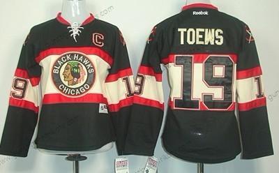 Frauen Chicago Blackhawks #19 Jonathan Toews Ausweichtrikot Trikots – Schwarz