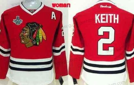 Frauen Chicago Blackhawks #2 Duncan Keith 2015 Stanley Cup Trikots – Rot