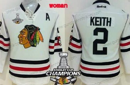 Frauen Chicago Blackhawks #2 Duncan Keith 2015 Winter Klassisch Trikots W/2015 Stanley Cup Champion Patch – Weiß