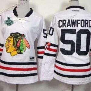 Frauen Chicago Blackhawks #50 Corey Crawford 2015 Stanley Cup 2015 Winter Klassisch Trikots – Weiß