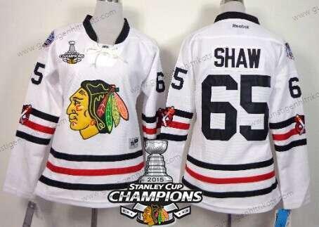 Frauen Chicago Blackhawks #65 Andrew Shaw 2015 Winter Klassisch Trikots W/2015 Stanley Cup Champion Patch – Weiß