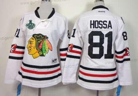 Frauen Chicago Blackhawks #81 Marian Hossa 2015 Stanley Cup 2015 Winter Klassisch Trikots – Weiß