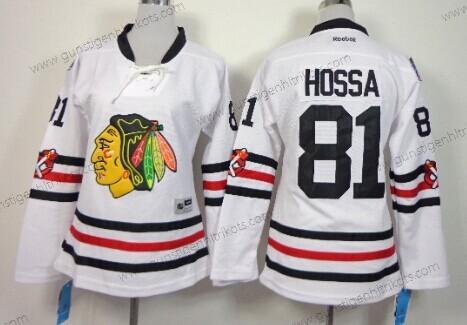 Frauen Chicago Blackhawks #81 Marian Hossa 2015 Winter Klassisch Trikots – Weiß