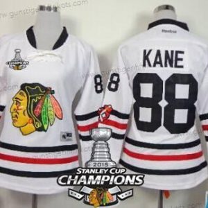 Frauen Chicago Blackhawks #88 Patrick Kane 2015 Winter Klassisch Trikots W/2015 Stanley Cup Champion Patch – Weiß