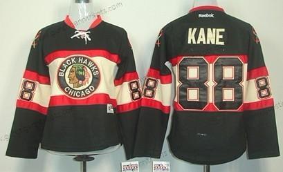 Frauen Chicago Blackhawks #88 Patrick Kane Ausweichtrikot Trikots – Schwarz